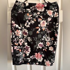 Floral Black Skirt